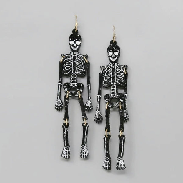 Skeleton Dangle Earrings - black