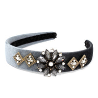 Art Deco jeweled velvet headband