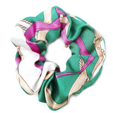 Scarf print soft fabric scrunchie