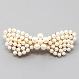 Butterfly faux pearl hair clip - silver or gold